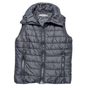 Suzy Shier Women's Small Black Puffer‎ Vest Zip Up Turtle Neck